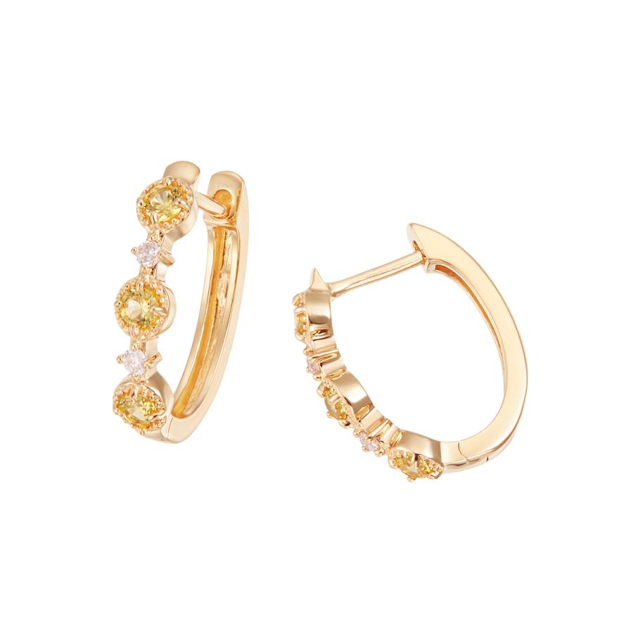 ジュエリーツツミ K10イエローゴールドイエローサファイアピアス