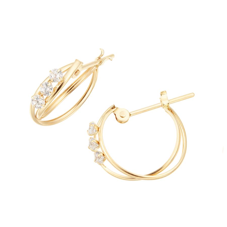 ジュエリーツツミ K10イエローゴールドキュービックピアス