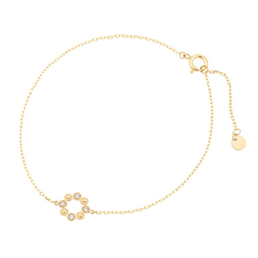 ジュエリーツツミ K10イエローゴールドダイヤモンドブレスレット