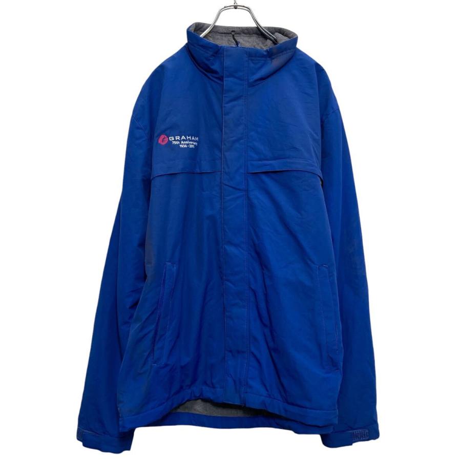 LANDS'END ナイロン ジャケット L ブルー ランズエンド 防寒 刺繍