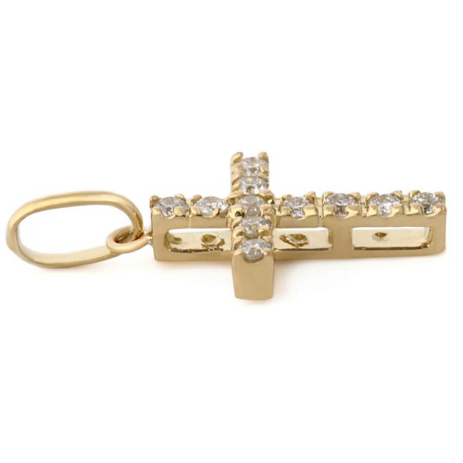 K18 イエローゴールド ダイヤモンド ミニクロス ペンダント 18金 18k