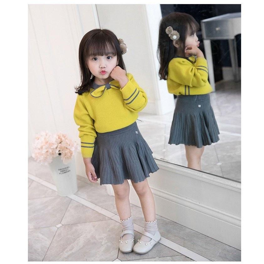 子供服 ニット 2点セット カーディガン+スカート 女の子 子ども服