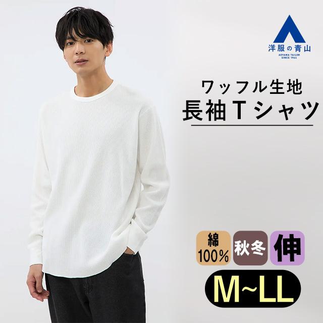 AOYAMA 【洋服の青山】OCEANS 綿100% Tシャツ 長袖 メンズ 秋冬用