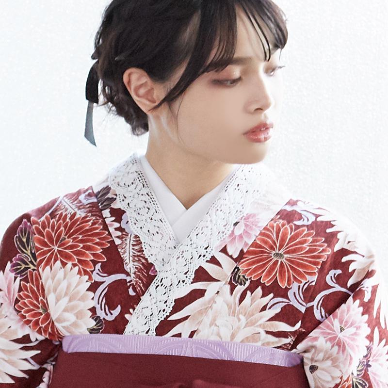 重ね衿 レース 伊達衿 日本製 黒 白 レースコーデ レディース 女性用