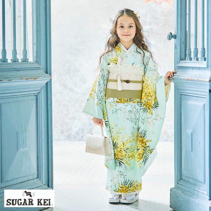 七五三 7歳着物 レンタル フルセット シュガーケイ ブランド着物 水色