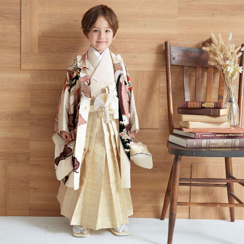 七五三 着物 レンタル 753 5歳 男の子 華徒然 ブランド着物 ベージュ