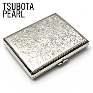 坪田パール シガレットケース カジュアルメタル ブラック プレーン 20