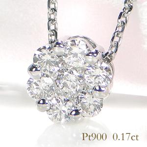 pt900 プラチナ ダイヤモンド ダイヤ ネックレス ペンダント 花