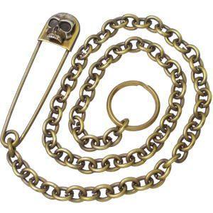 シルバーラスティスカルブラスセーフティピン(安全ピン)ウォレット