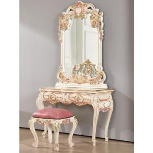 特価！ アンティーク調ロココ調 女王様のピンクローズ薔薇のドレッサー