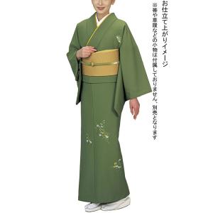 着物 反物 付け下げ 洗える 夏 絽 緑 附下 絵羽 着尺 きもの たんもの