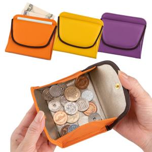 ガバッと開く！ラム革コンパクト財布(財布 ミニ財布 小銭入れ ボックス