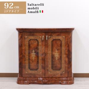 イタリア 家具 ローキャビネット サイドボード 幅80cm 象嵌 完成品