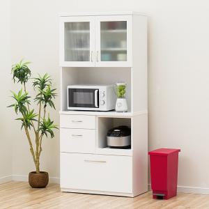 ニトリ（NITORI） 幅80 キッチンボード(上置き付き リガーレ80KB WH