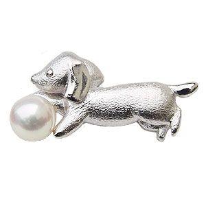 ブローチ パール あこや真珠パール ピンブローチ ラペルピン シルバー