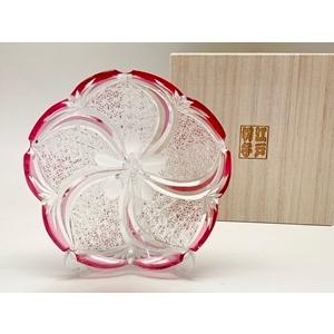 江戸切子 TD001瀧澤硝子工芸 江戸切子伝統工芸士・瀧澤利夫作 飾り皿