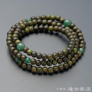 仏壇屋 滝田商店 腕輪念珠 数珠 ブレスレット 108珠 4重 緑檀(生命樹