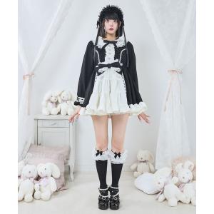 DearMyLove ジャンパースカート フリルたっぷりはしごレースリボンミニ