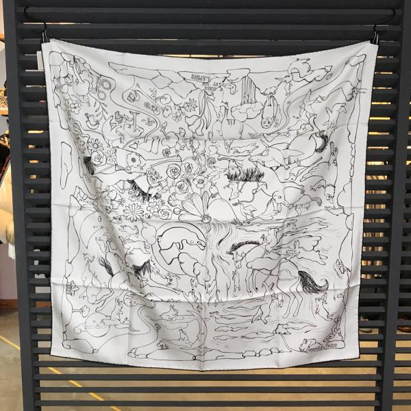HERMES（エルメス） 【新品未使用】 カレ90 千と一のウサギ ブラン