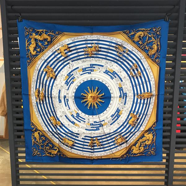 HERMES（エルメス） 【新品同様】エルメス カレ90 占星術 ブルー