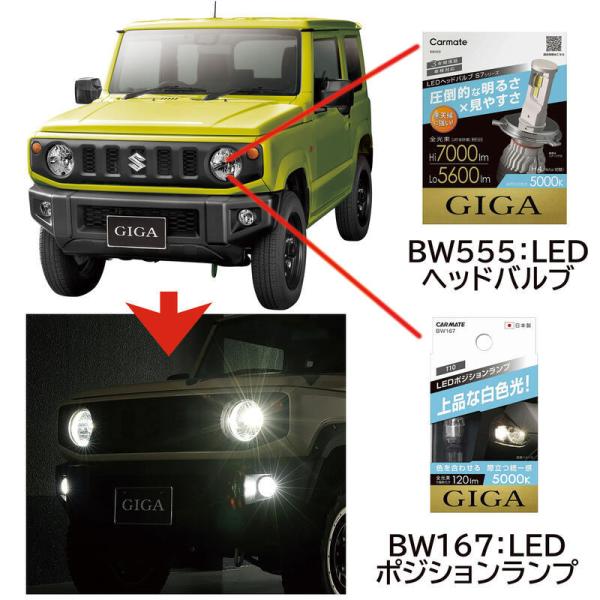 GIGA ジムニーJB64 LEDヘッドライト ポジションランプ カーメイト