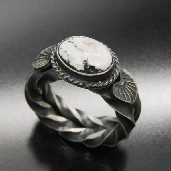 美品 Andy Cadman ナバホ族 リング ホワイトバッファロー アンディ