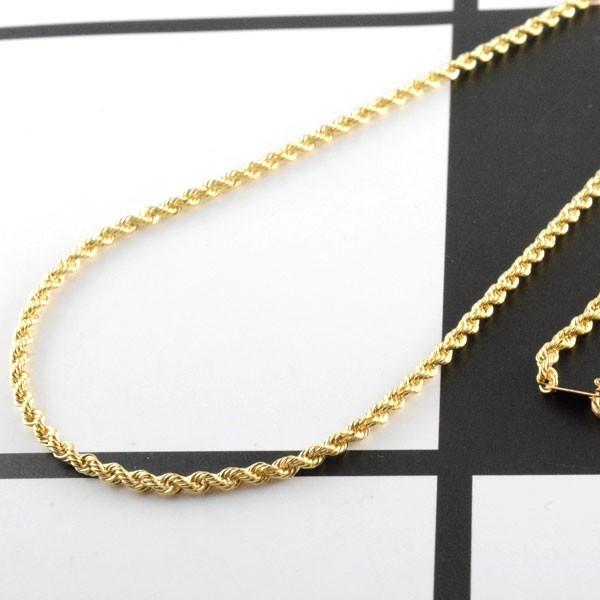 K18 ロープ チェーン ネックレス 50cm 中空 18金 イエローゴールド