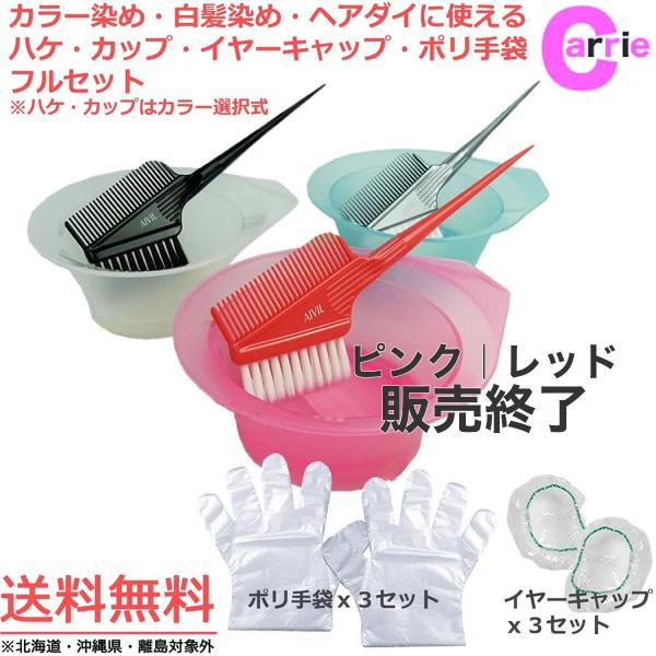 カラー染め 縮毛矯正用 カップ ハケ お得なキット セット 送料無料