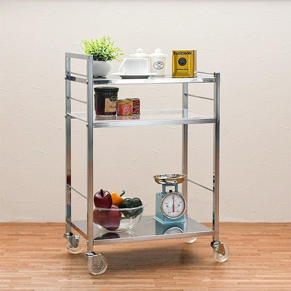 足立製作所 キッチンワゴン キャスター付き 3段 幅33.5cm 収納