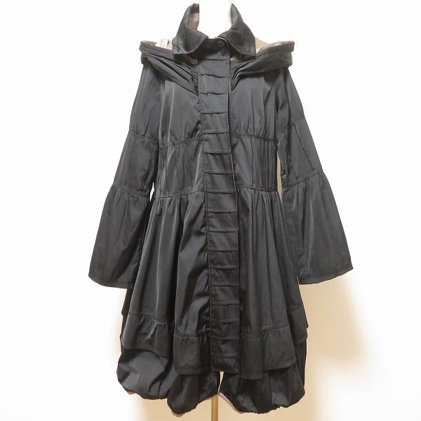 anc エイココンドウ EIKO KONDO コート 42 黒 フード付き ダブルジップ