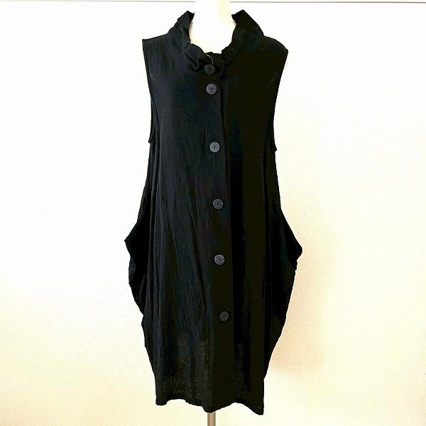 snc ジウセンソユニコ 慈雨 Sensounico ベスト ジレ 40 黒 ワンピース