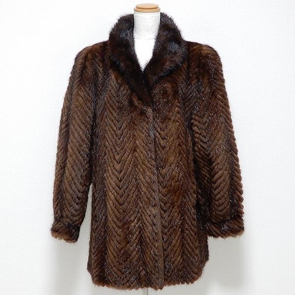 wnc サフロン SAFURON コート 毛皮 ミンク 茶系 レディース [860619