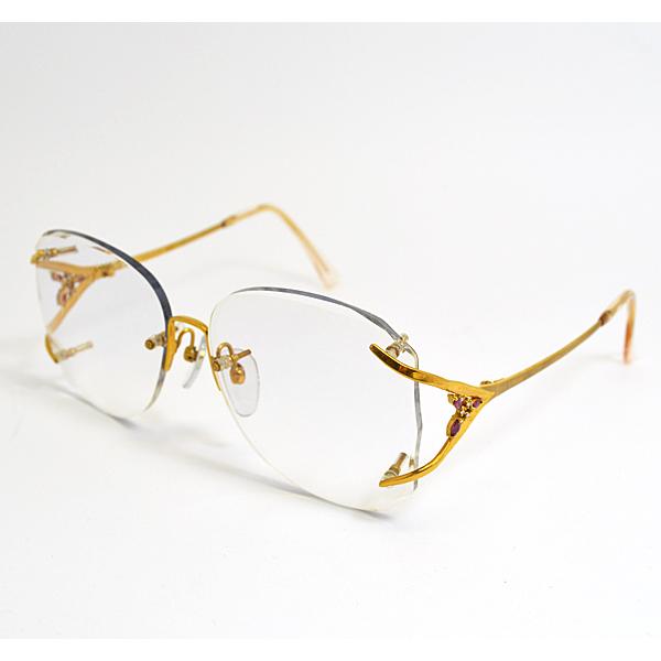 HOYA ○日本製 ホヤ/K18 18金 ゴールド メガネフレーム/ダイヤモンド