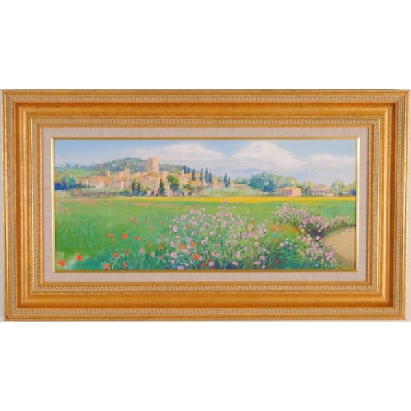 スペイン 風景画 絵画 ガッシュ ダニーロ・フェルナンデス 「あざみの