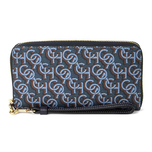 COACH 長財布 ラウンドファスナー 2ZIP 大容量 ネイビー COACH コーチ