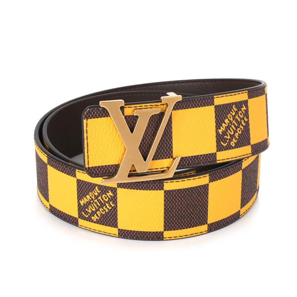 ⭕ルイヴィトン ダミエポップ イニシャル リバーシブルベルト 赤黒/茶