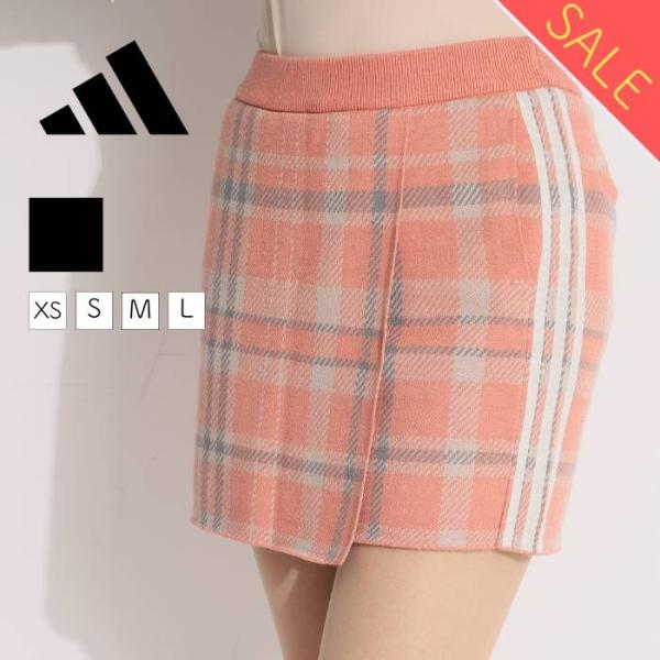 セール アディダスゴルフ タータンチェック柄ラップ風ニットスカート