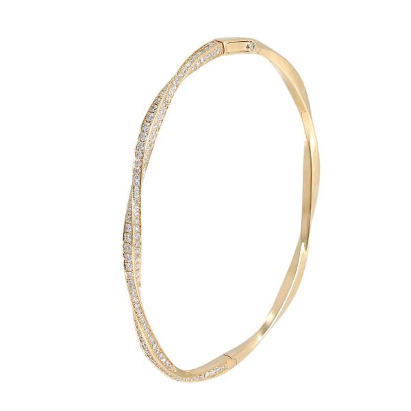 グラフ スパイラル パヴェ ダイヤモンド バングル K18イエローゴールド
