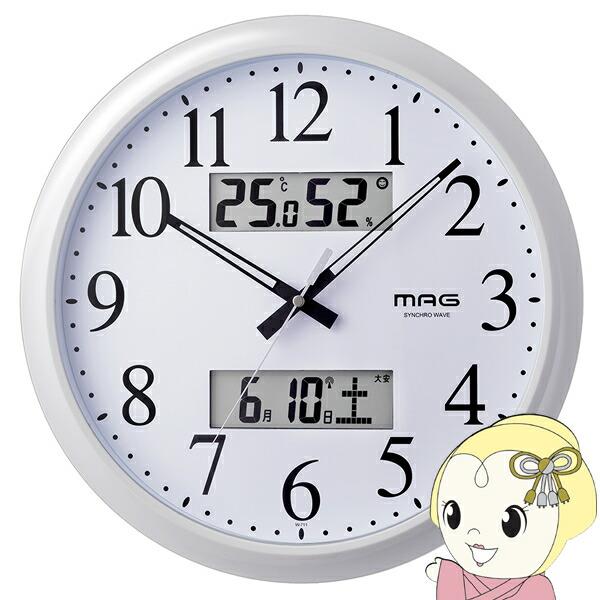 ノア精密 掛け時計 アナログ MAG マグ 電波 温度 湿度 熱中症 対策