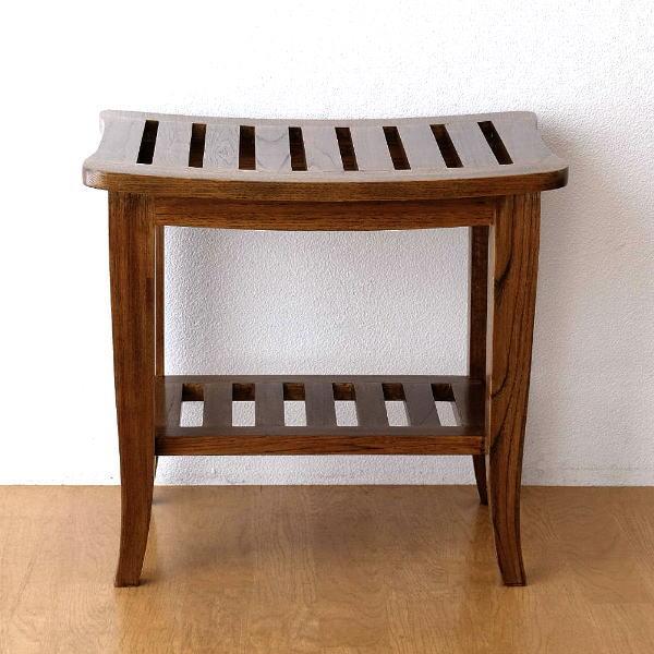 スツール おしゃれ 一人掛け 一人用 天然木 無垢材 下棚付き