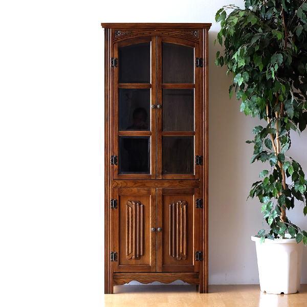 食器棚 カップボード キャビネット ガラス扉付き 収納 木製