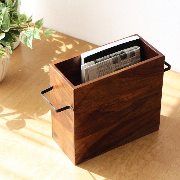 マガジンラック 木製 おしゃれ スリム アジアン アンティーク 収納