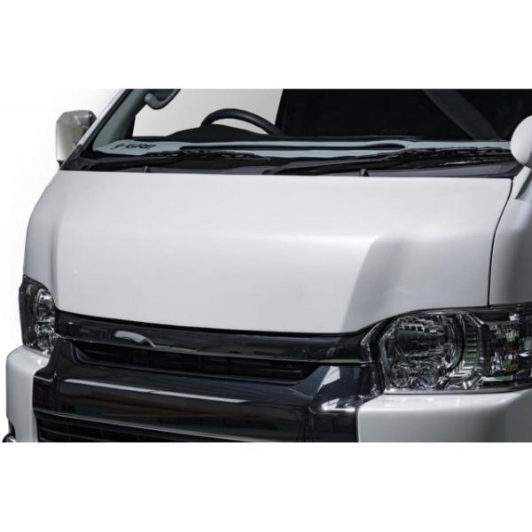 GR8】ハイエース ワイド ユーロボンネット ホワイトパール 070