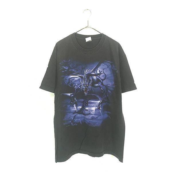 古着 00s LIQUID BLUE ドラゴン プリント Tシャツ L : 古着屋ドラセナ