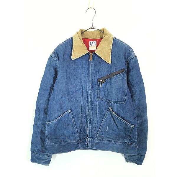 古着 70s USA製 Lee 191-LB レッド キルティング ライナー 濃紺 デニム