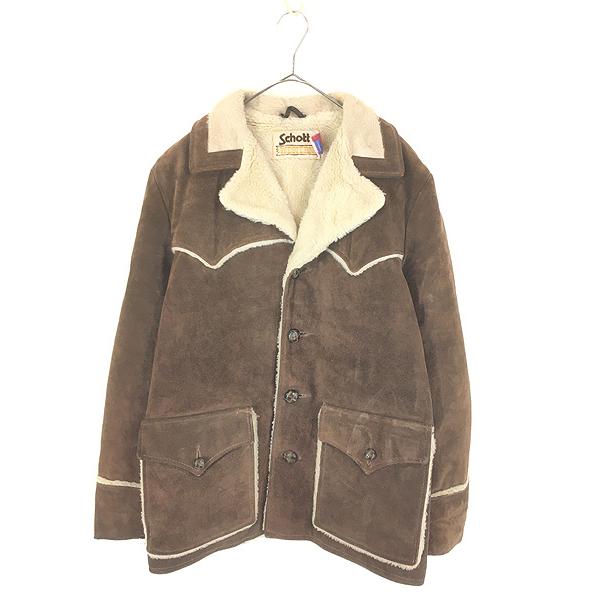古着 80s USA製 Schott Western ウエスタン ヨーク 本革 スエード