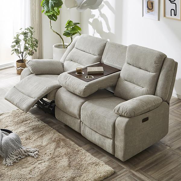 電動リクライニングソファ 3人掛け スマホ充電 電動ソファー ※北海道