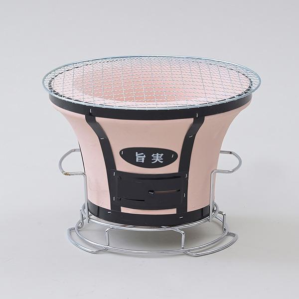 七輪 珪藻土 丸型 旨実しちりん 敷台 焼き網付属 バーベキューコンロ