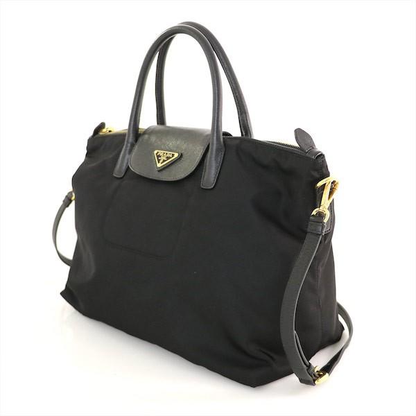 プラダ PRADA ブラック ナイロン×レザー トートバッグ 2wayバッグ