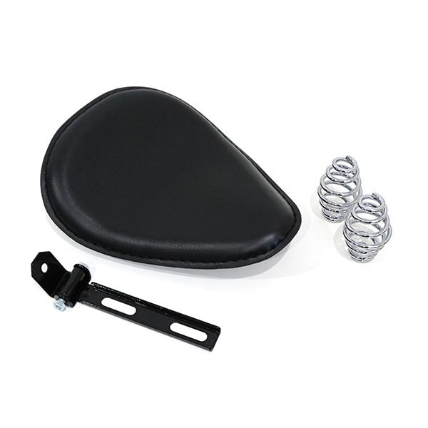 ブラック ソロ シート バイク シングル サドル スプリング ハーレー